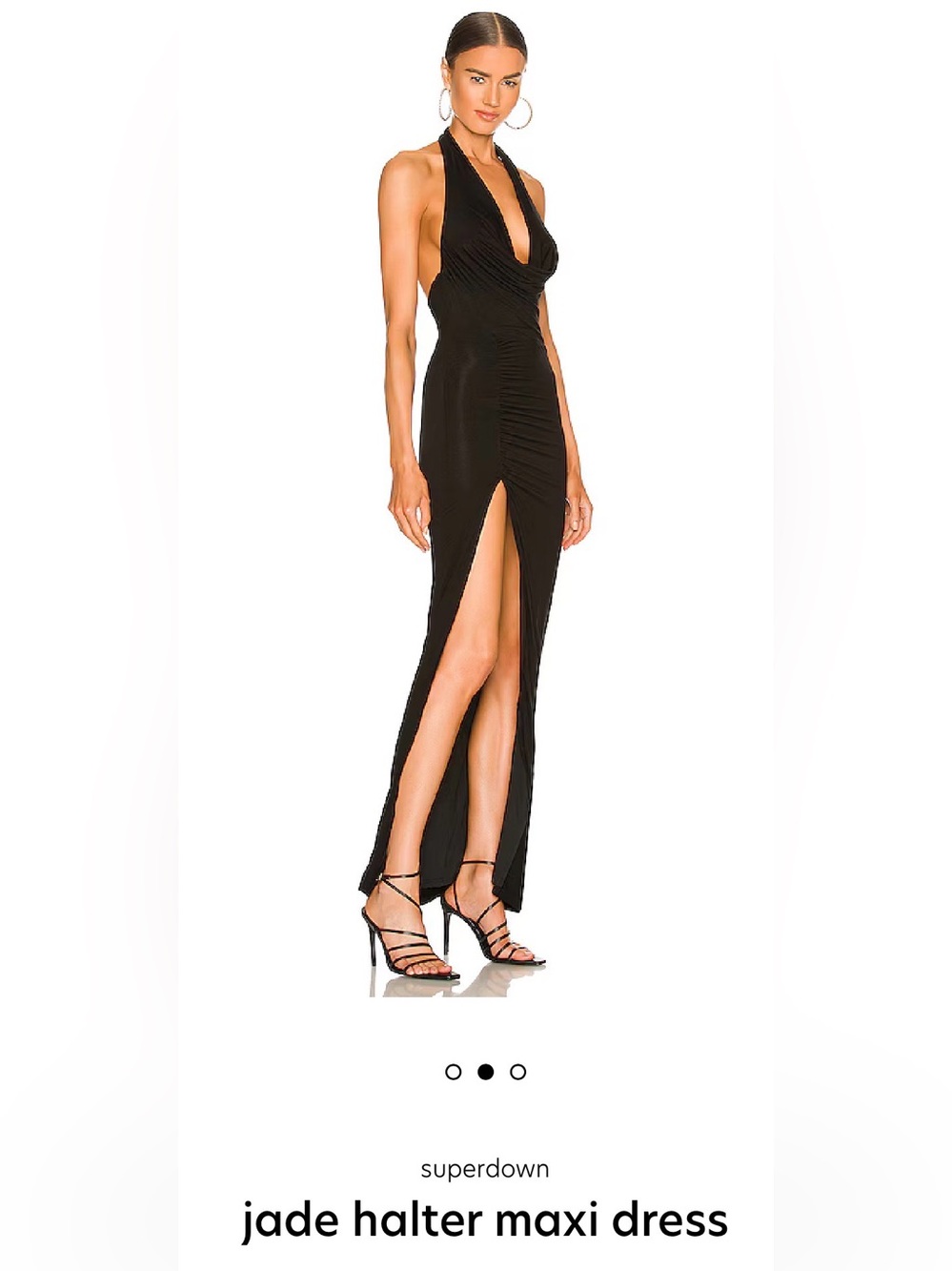 superdown Black Halter Plunge Maxi Dress